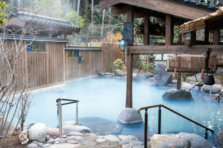 Japanese spa retreat in winter